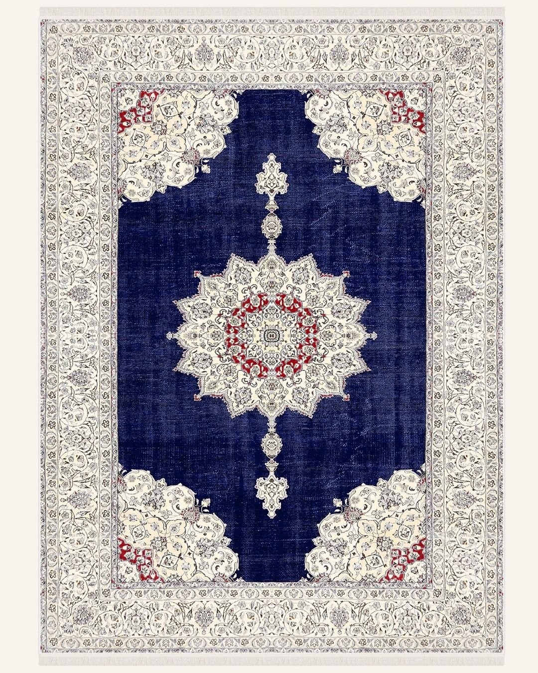 Montis Halı Aurum 454064 Lacivert Parlak Yumuşak Dokuma Taban Otantik Halı