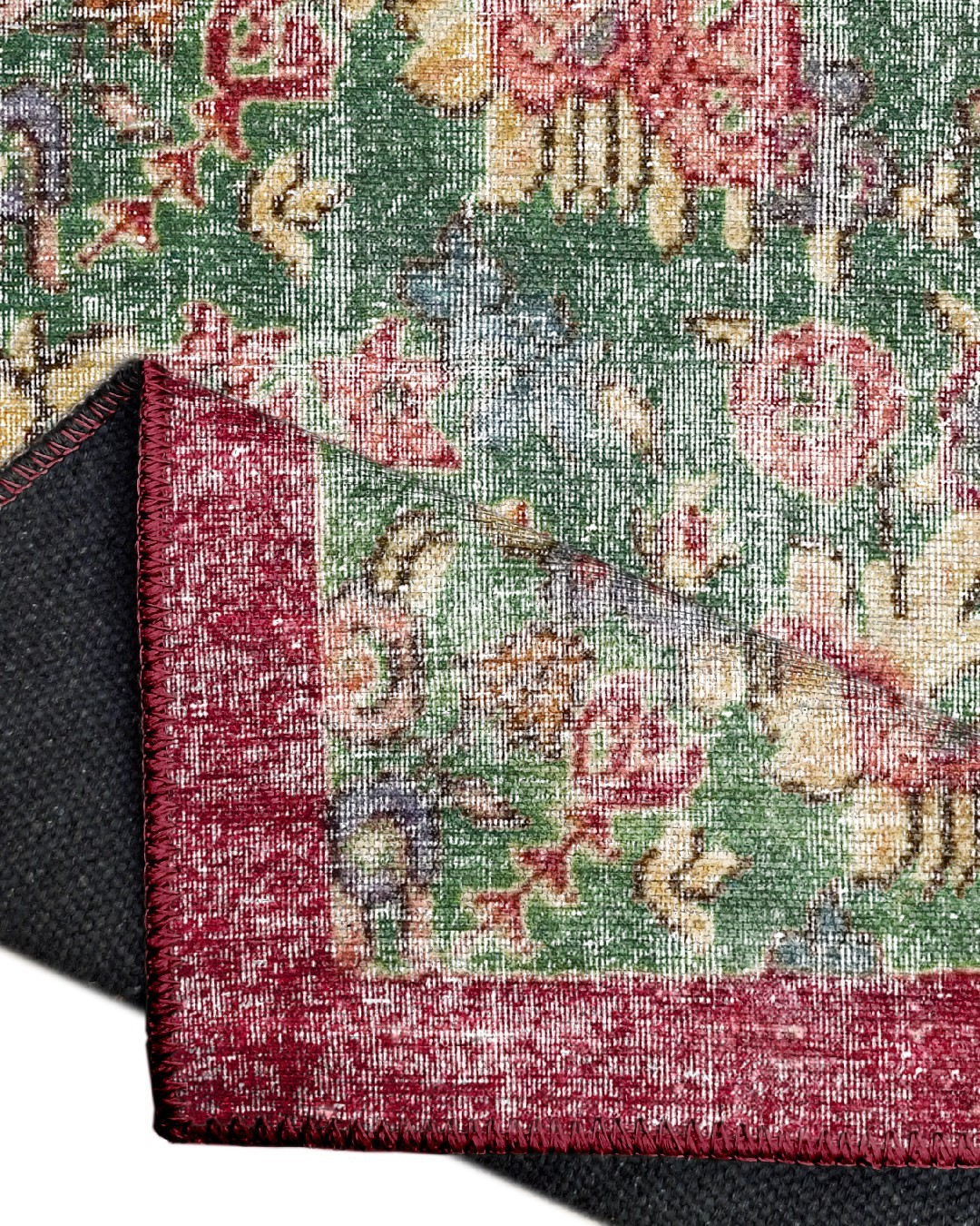 Montis Halı Salve 15040 Dokuma Taban Kırmızı Yeşil Vintage Halı