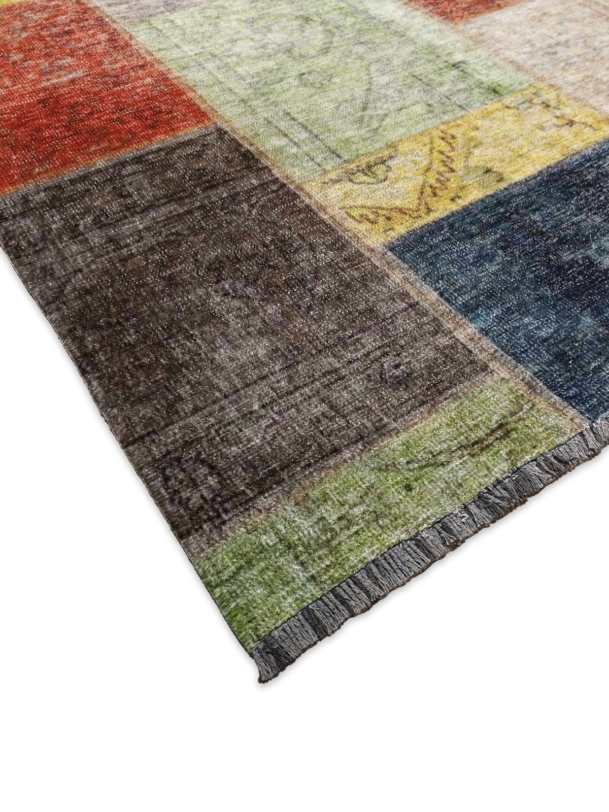 Montis Halı Mensis 27002 Makine Dokuması Renkli Şönil Patchwork Halı