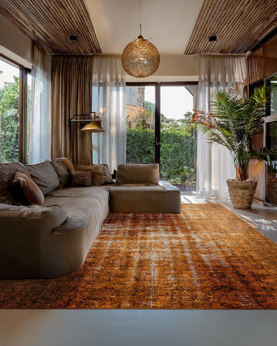 Montis Halı Ventus 47067 Turuncu Dokuma Taban Eskitme Halı