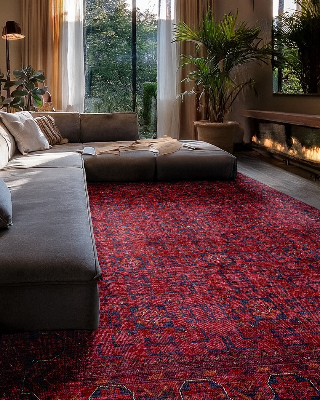 Montis Halı Delocis 26013 Bordo Dokuma Taban Afgan Halı