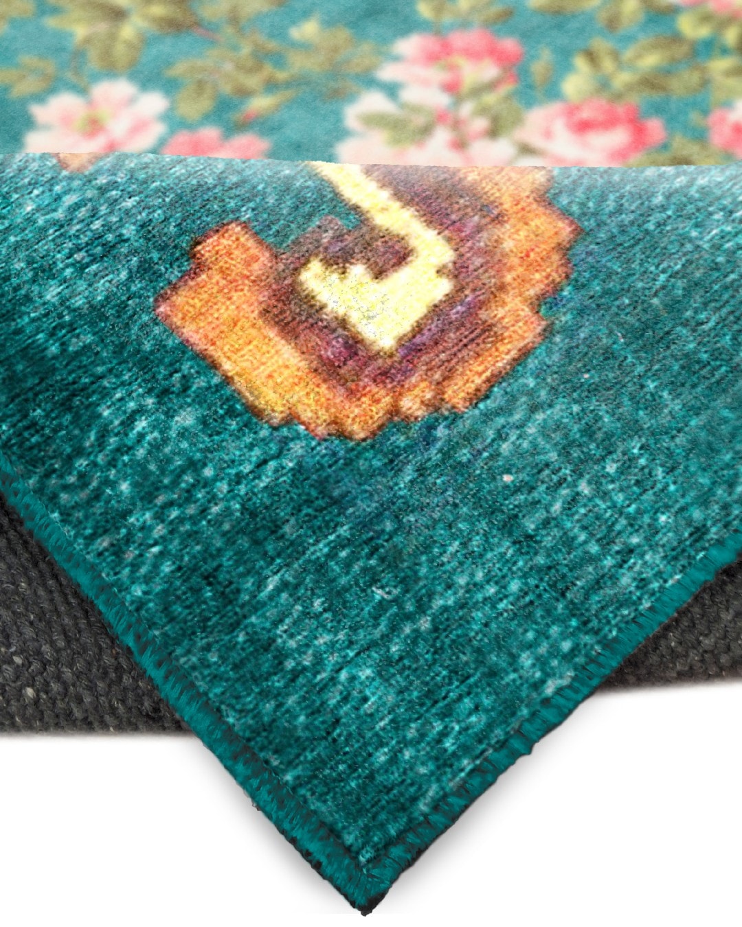 Montis Halı Babilin Antikleri Babylon 704005 Mavi Parlak Yumuşak Dokuma Taban Çiçekli Halı - NKE2402