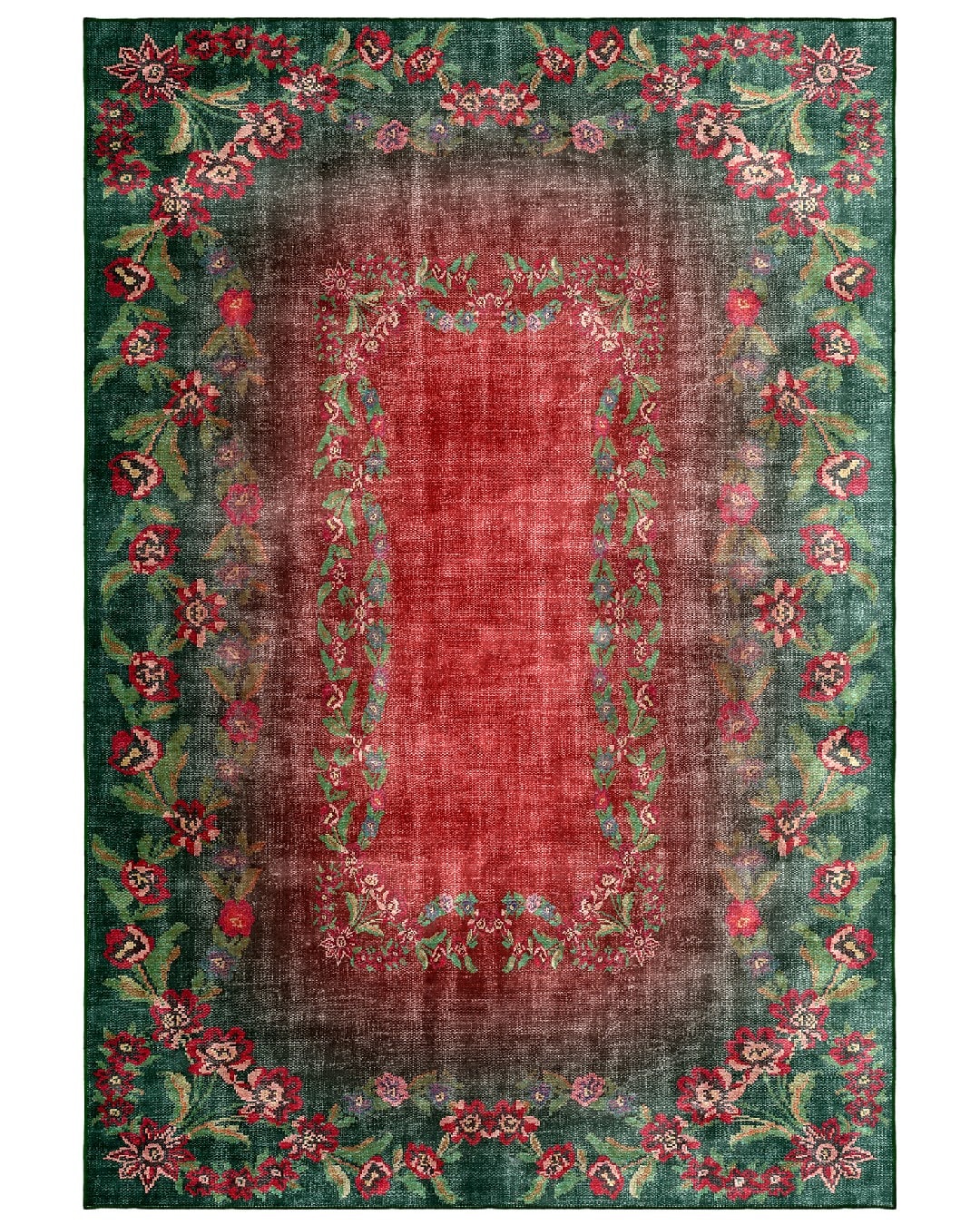 Montis Halı Varia 809003 Kırmızı Parlak Yumuşak Dokuma Taban Renkli Retro Karabağ Halı