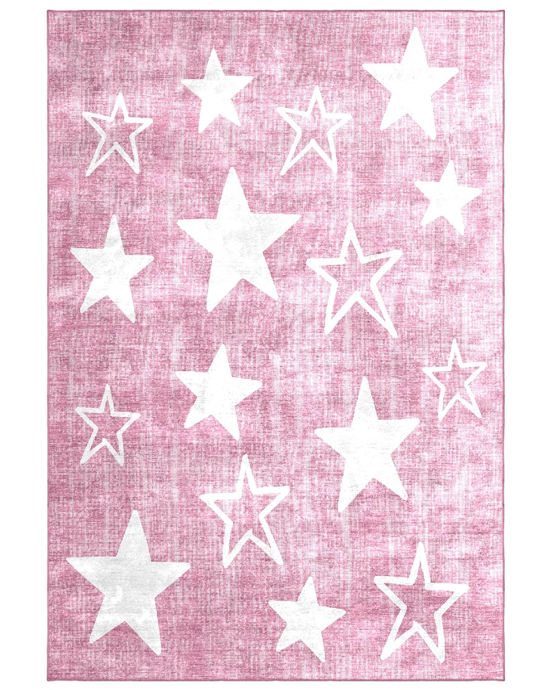 Montis Halı Pueri 101003 Pembe Parlak Yumuşak Dokuma Taban Yıldızlı Çocuk Odası Halısı - NKE4073