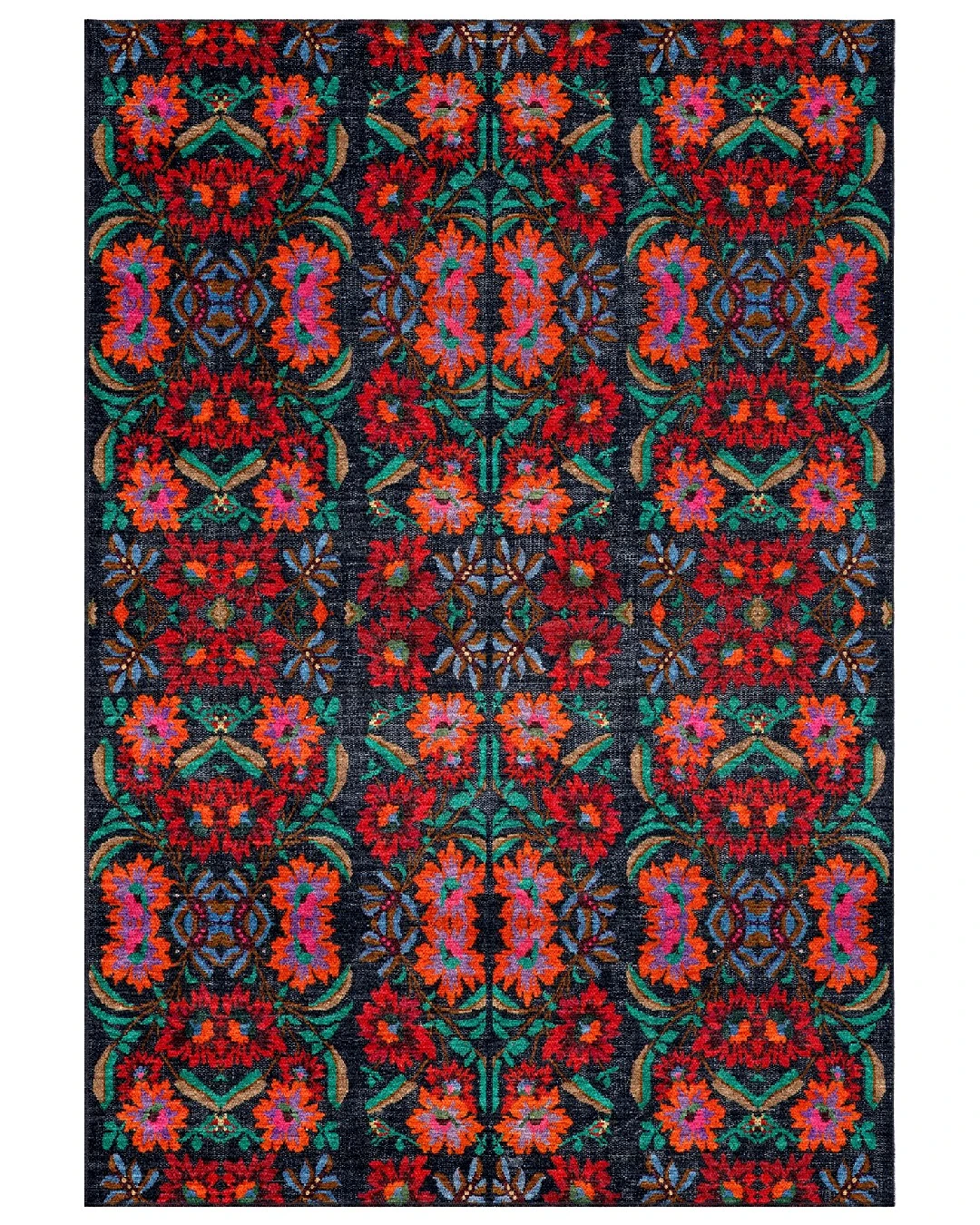 Montis Halı Diem 63055 Siyah Renkli Dokuma Taban Karabağ Halı