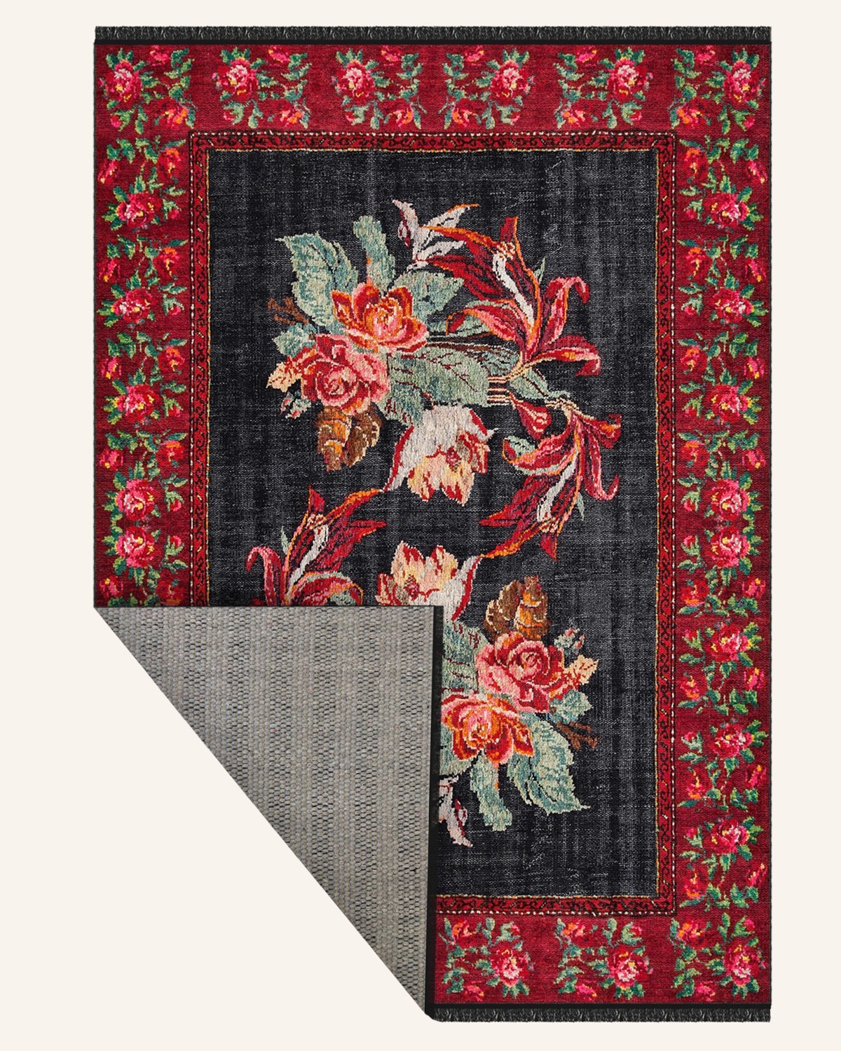 Flores 020 Yumuşak Bambu Doku Kahverengi Karabağ Halı - 200x300