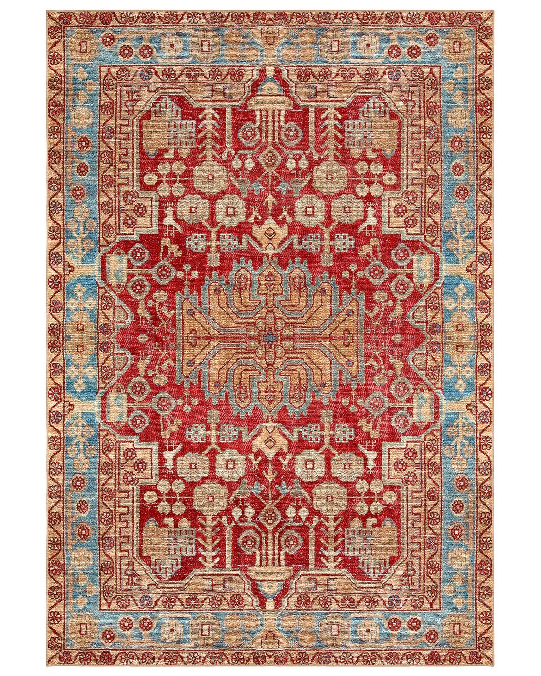 Montis Halı Hedera 19005 Kırmızı Dokuma Taban Eskitme Halı