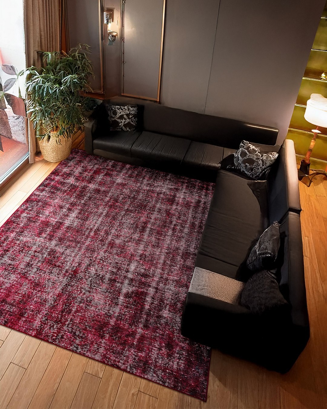 Montis Halı Pluvia 80033 Bordo Dokuma Taban Modern Halı