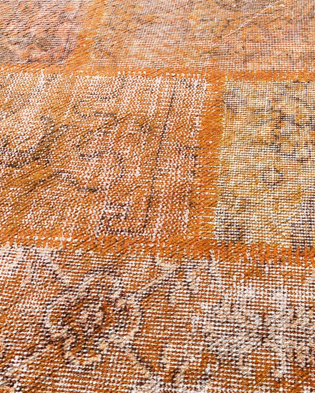 Montis Halı Mensis 27012 Turuncu Dokuma Taban Patchwork Halı