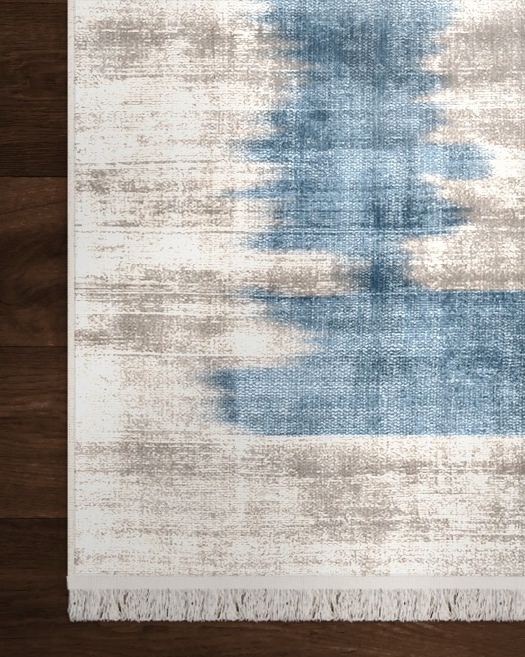 Montis Halı Filum 960045 Krem Mavi Parlak Yumuşak Dokuma Taban Modern Halı