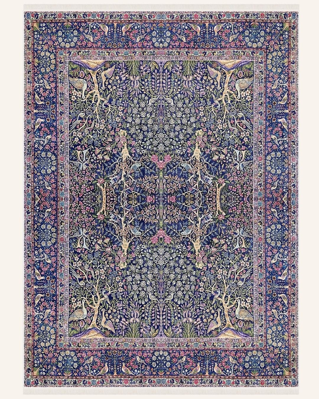 Montis Halı Aurum 454015 Mavi Parlak Yumuşak Dokuma Taban Otantik Halı