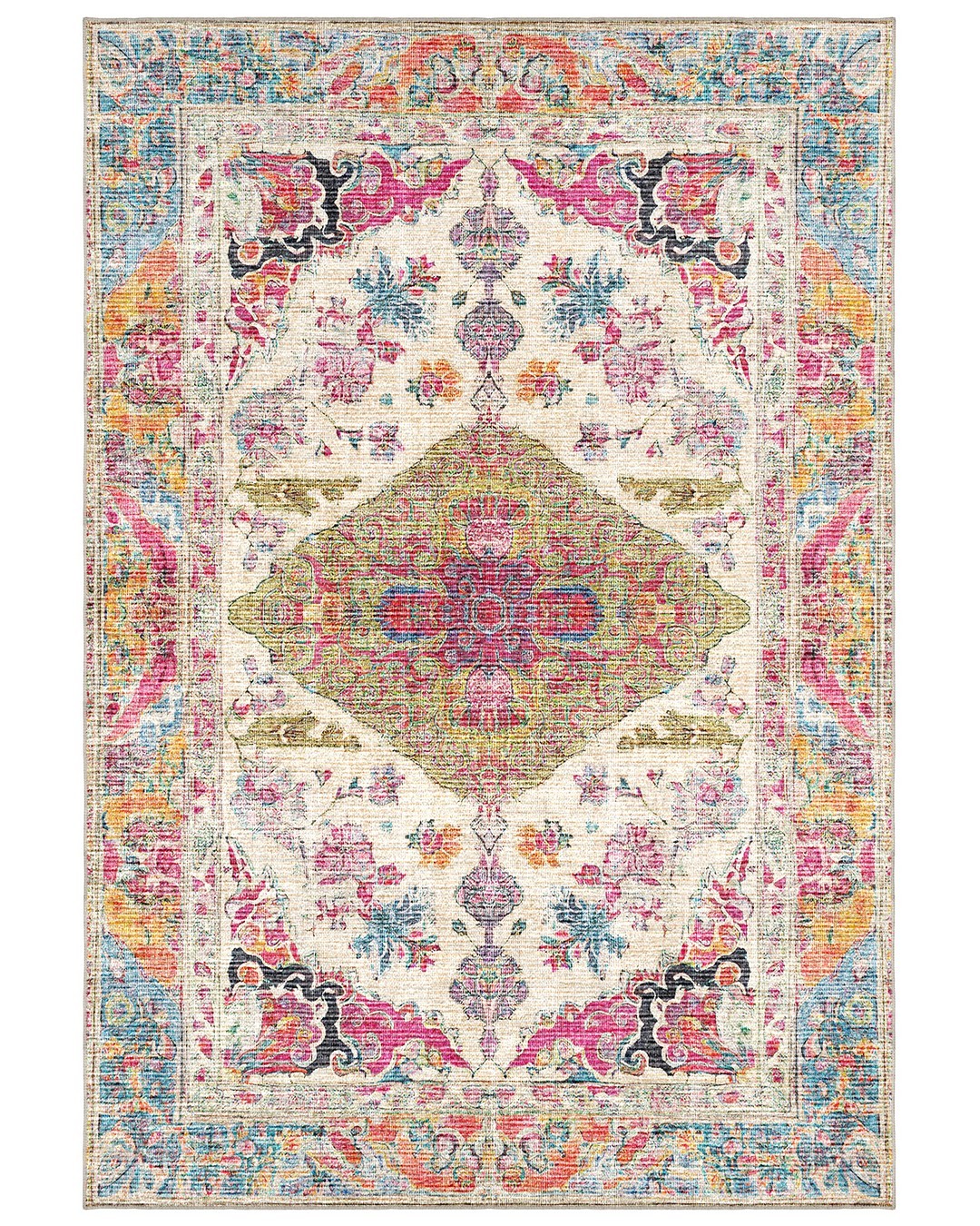 Montis Halı Litore 204007 Krem Multi Etnik Kabartmalı Halı