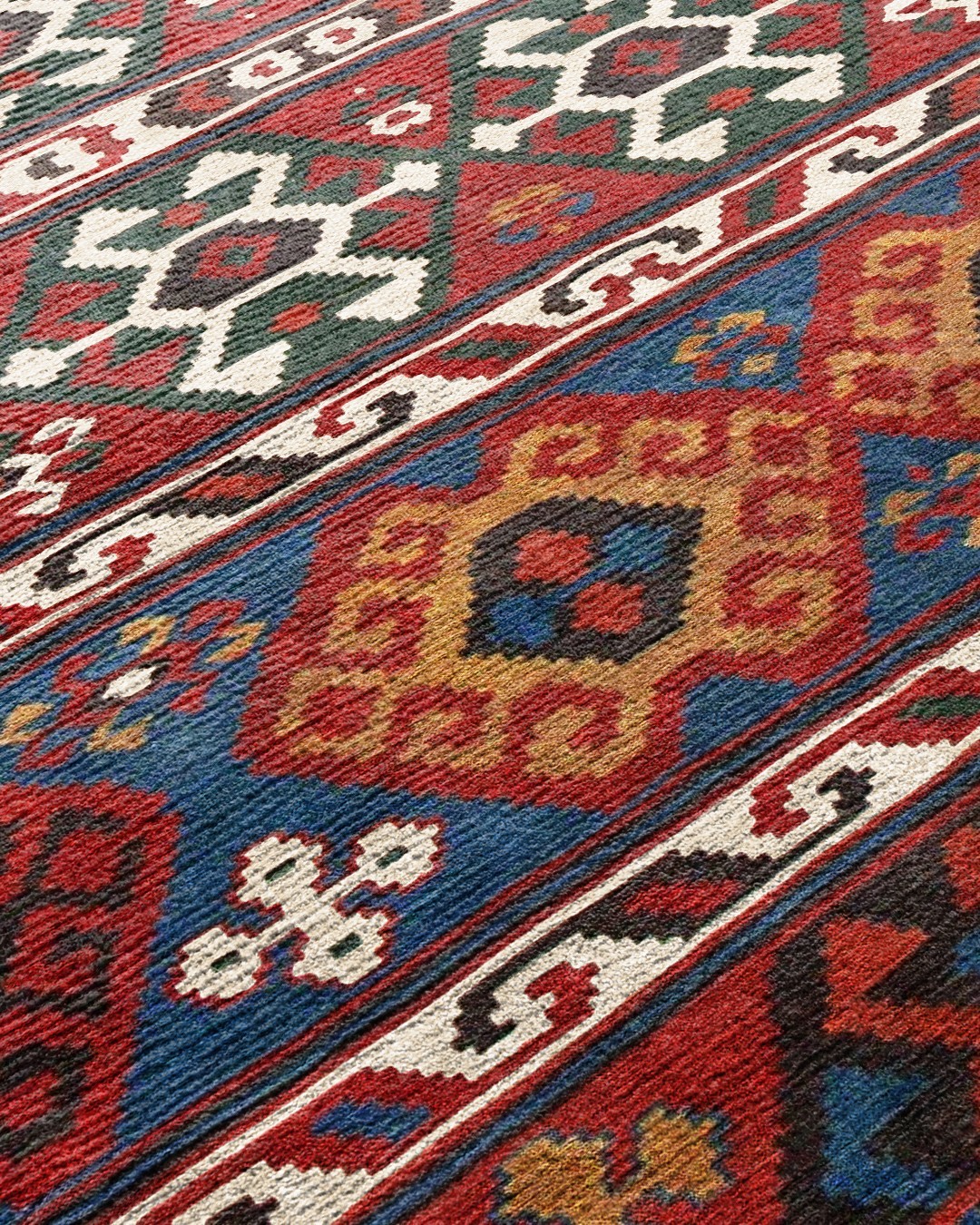 Montis Halı Vivere 35022 Bordo Dokuma Taban Etnik Kilim Halı
