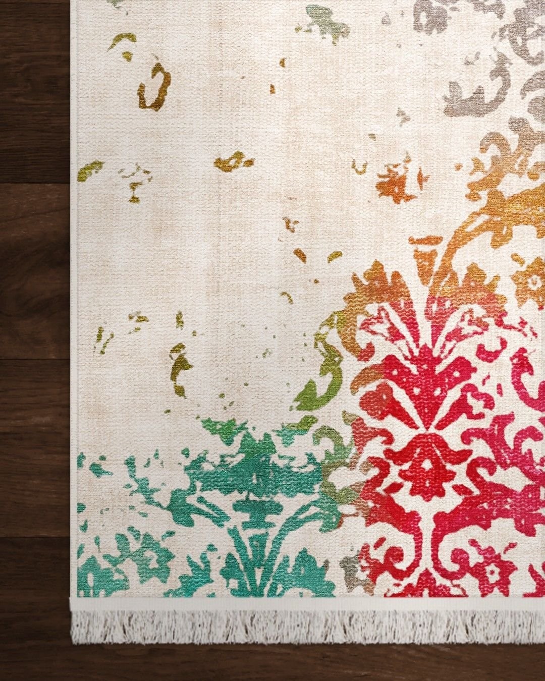 Montis Halı Filum 960026 Krem Parlak Yumuşak Dokuma Taban Renkli Modern Halı