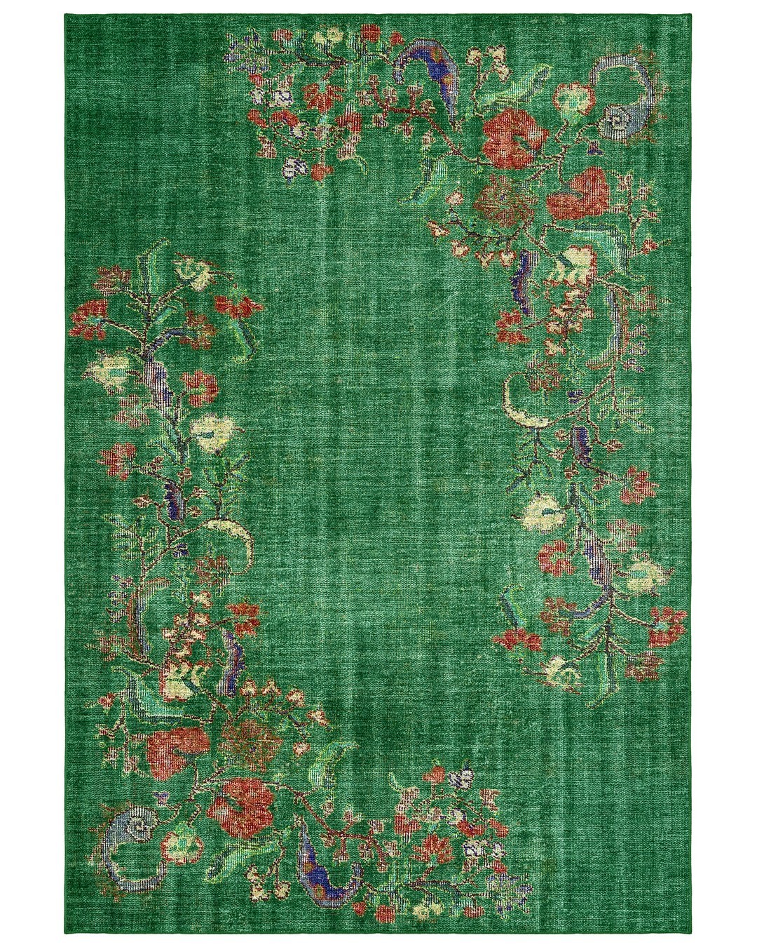 Montis Halı Loci 53017 Yeşil Dokuma Taban Eskitme Halı