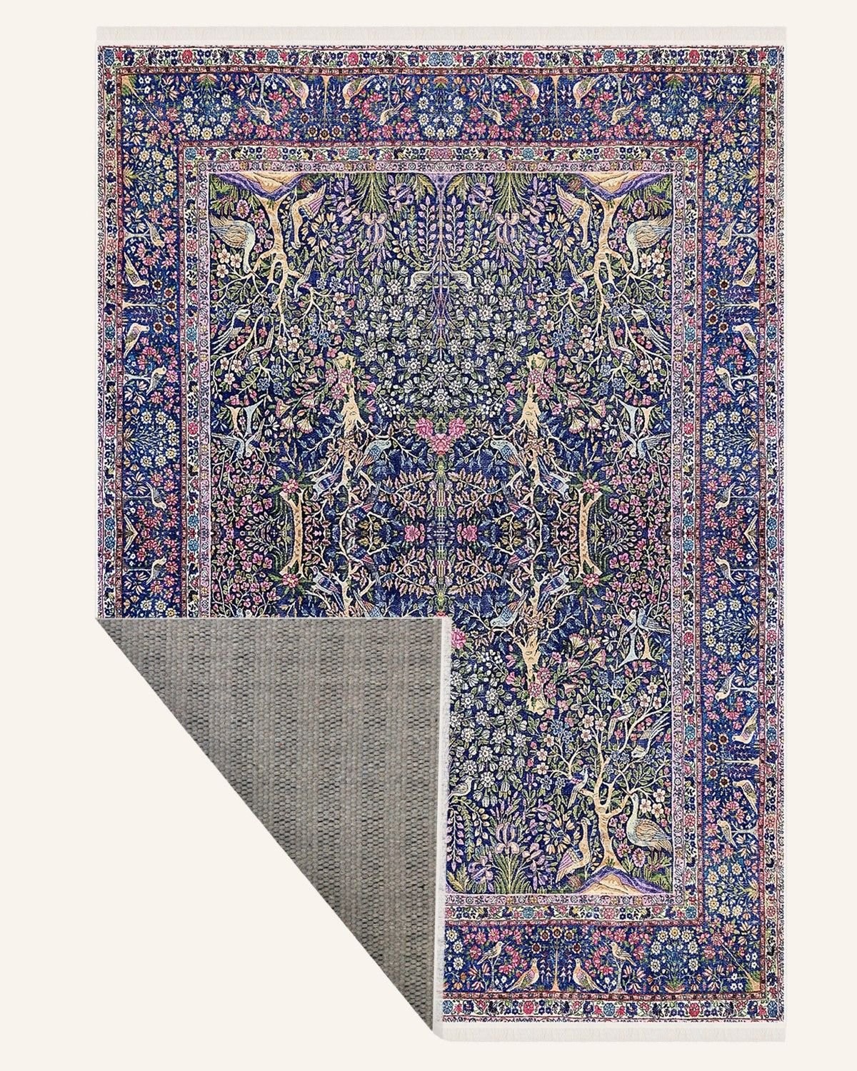 Montis Halı Aurum 454015 Mavi Parlak Yumuşak Dokuma Taban Otantik Halı