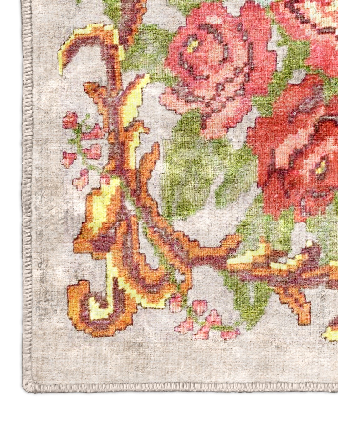 Montis Halı Babilin Antikleri Babylon 704006 Krem Parlak Yumuşak Dokuma Taban Çiçekli Halı - NKE2399