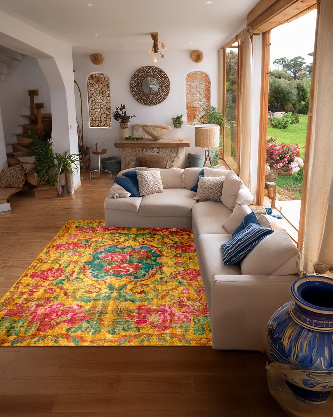 Montis Halı Diem 63011 Sarı Dokuma Taban Karabağ Halı