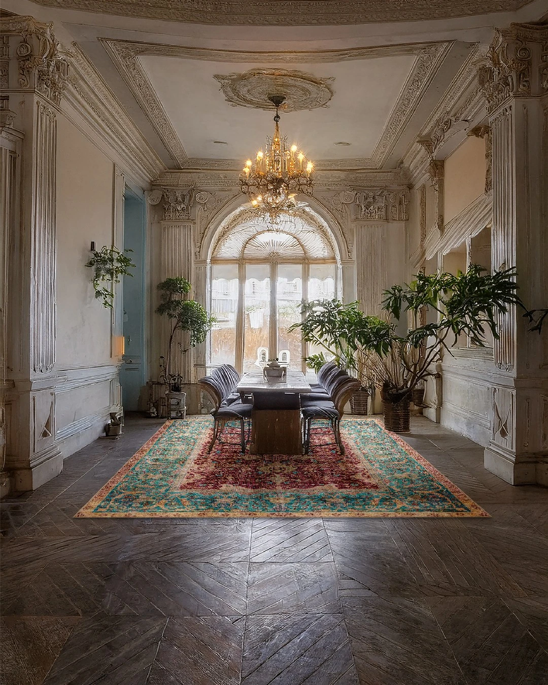 Montis Halı Delocis 26023 Bordo Dokuma Taban Vintage Halı - NUE3389