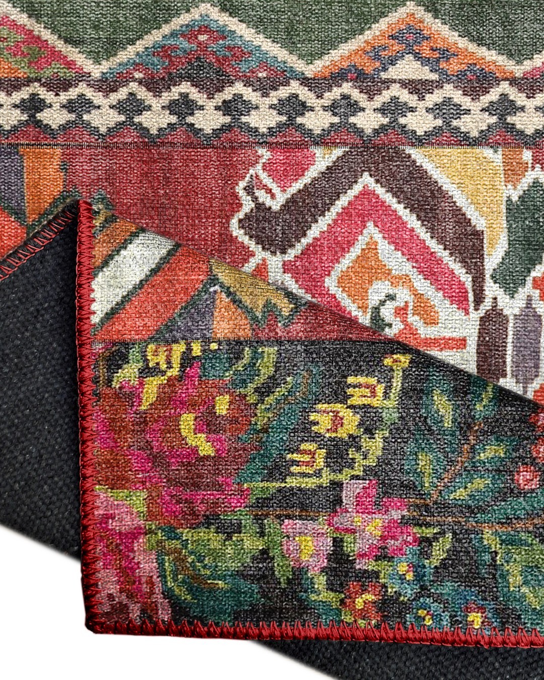 Montis Halı Mensis 27021 Kırmızı Dokuma Taban Patchwork Halı