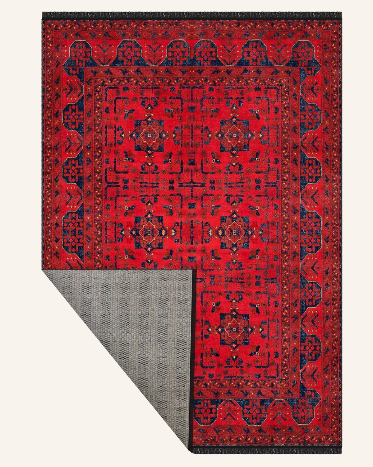 Aurum 004 Yumuşak Bambu Doku Kırmızı Halı - 200x300