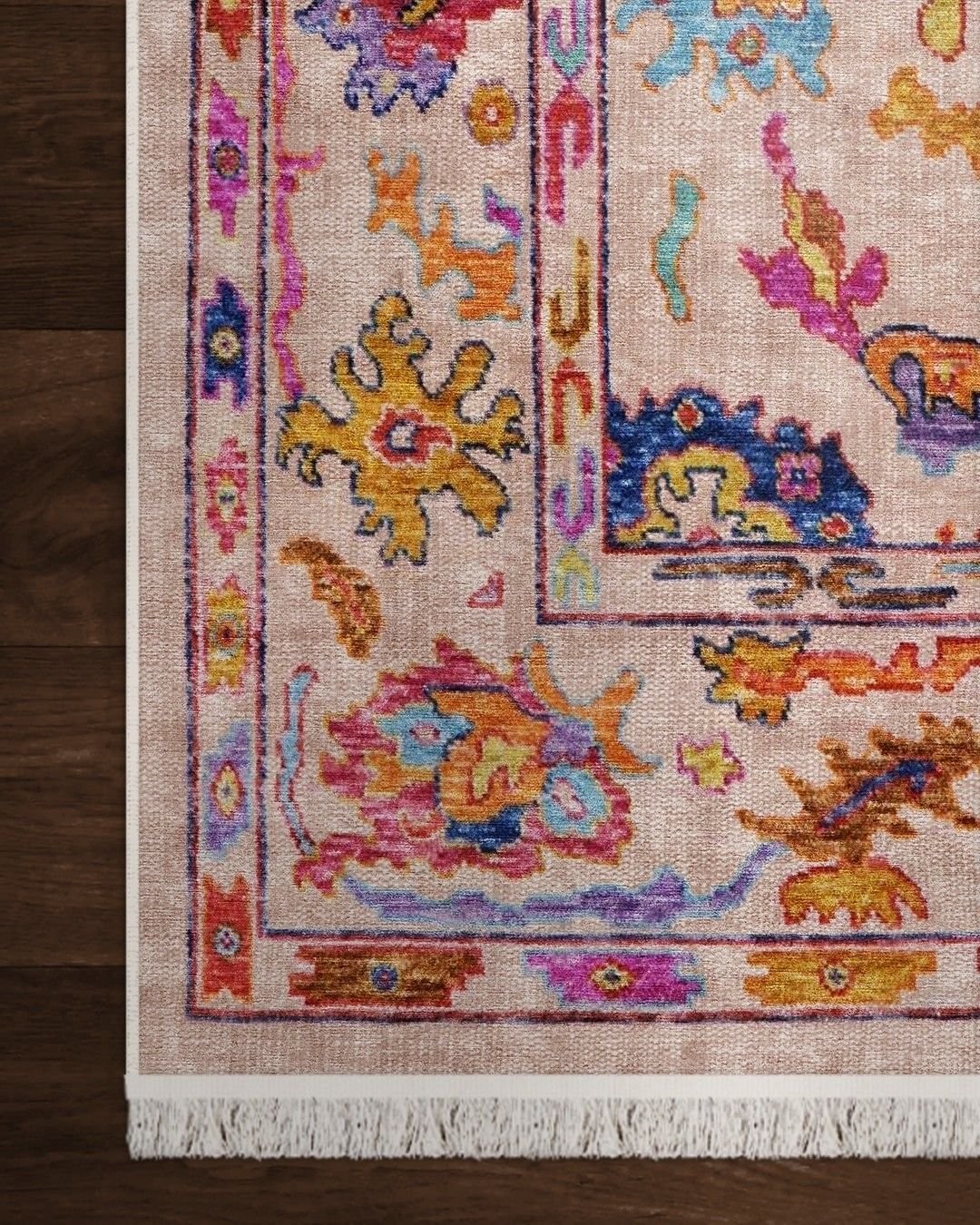 Montis Halı Mirum 711037 Krem Parlak Yumuşak Dokuma Taban Renkli Uşak Halısı