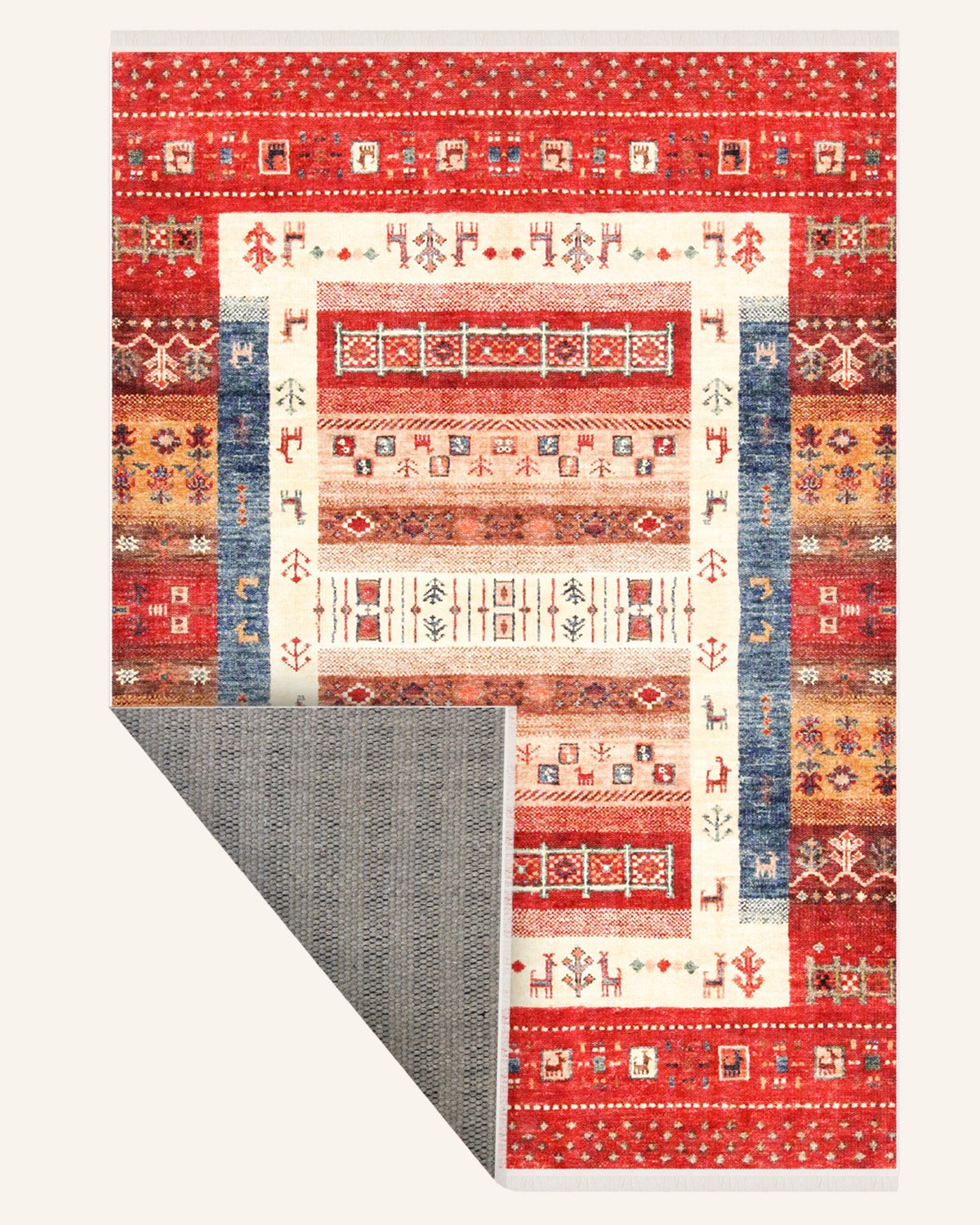 Aurum 034 Yumuşak Bambu Doku Kırmızı Halı - 200x300