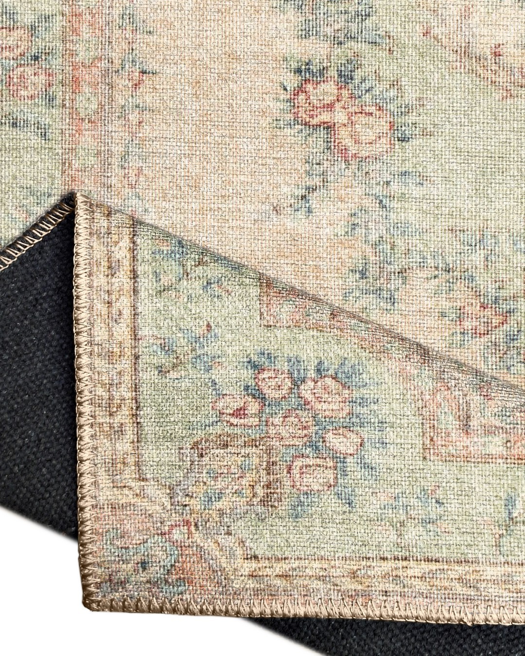 Montis Halı Hedera 19007 Krem Yeşil Dokuma Taban Eskitme Halı