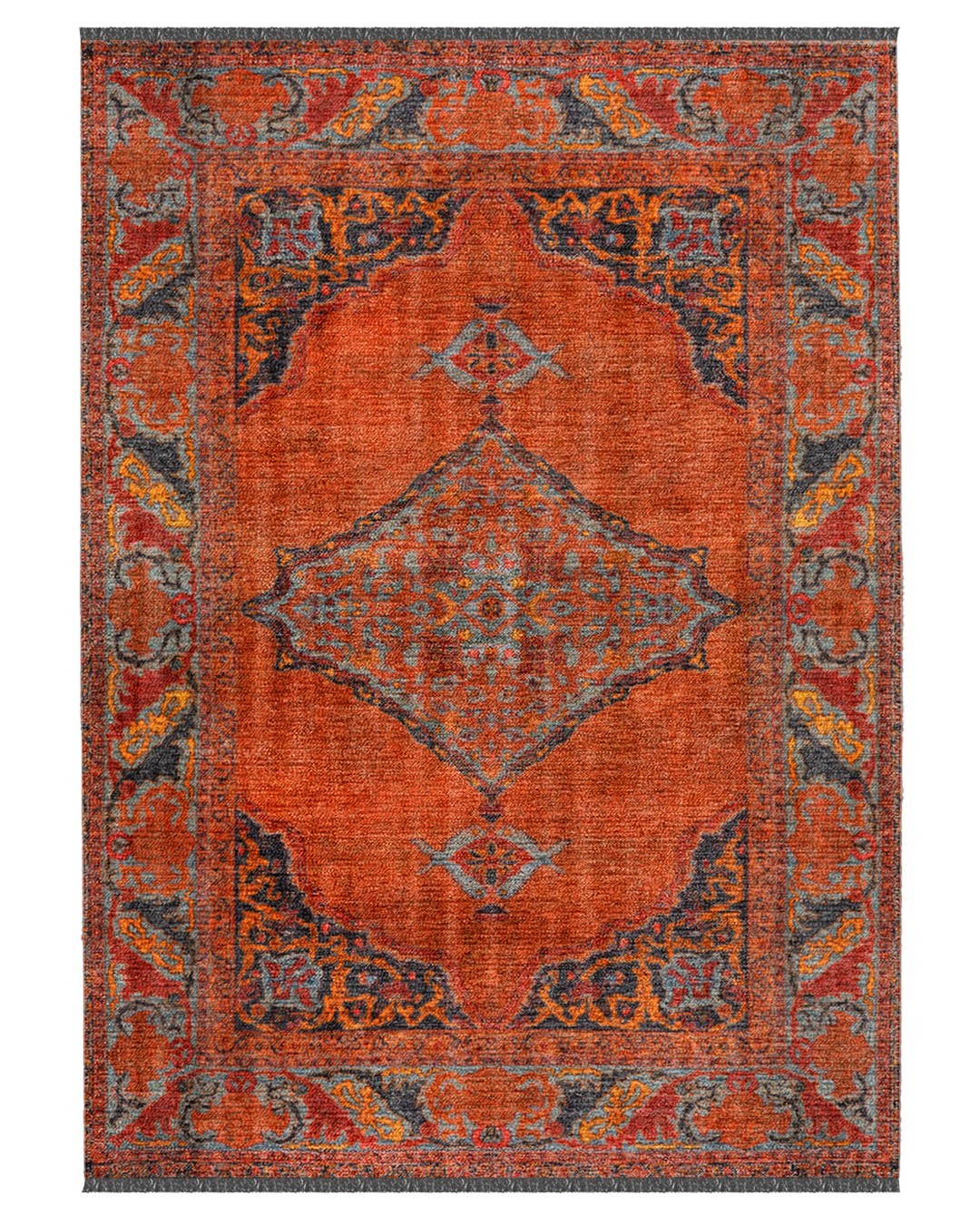 Loci 004 Dokuma Şönil Turuncu Halı - 200x300
