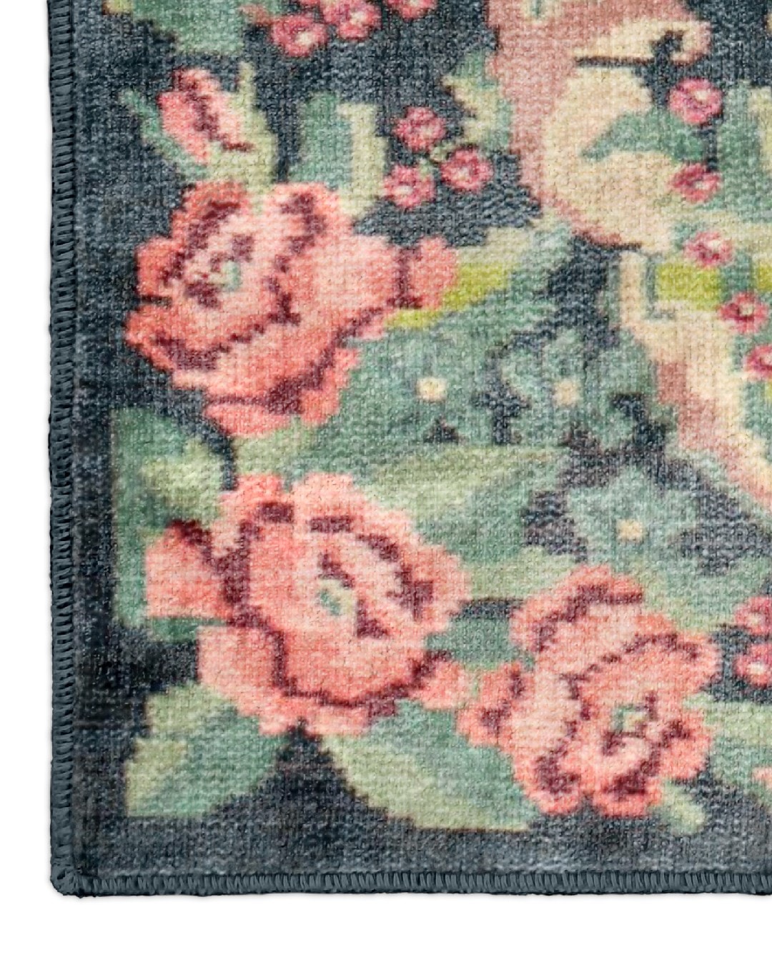 Montis Halı Antiq 597014 Mavi Pembe Parlak Yumuşak Dokuma Taban Antik Karabağ Halı