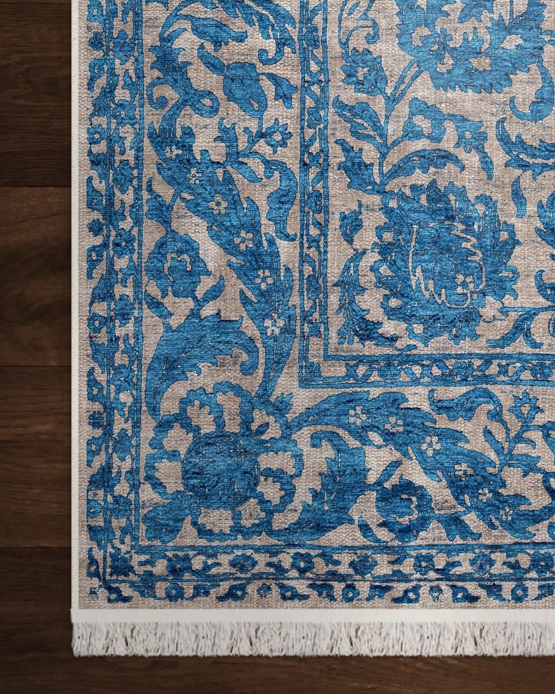 Montis Halı Vetus 390012 Mavi Parlak Yumuşak Dokuma Taban Eskitme Halı