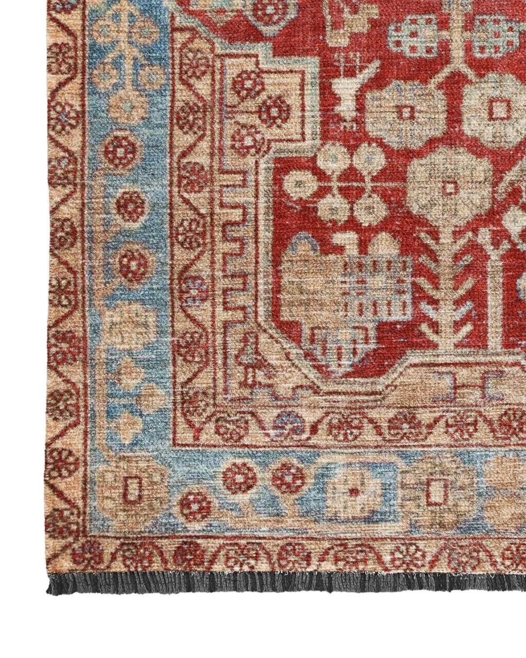 Montis Halı Hedera 19005 Kırmızı Şönil Dokuma Renkli Eskitme Makine Halısı