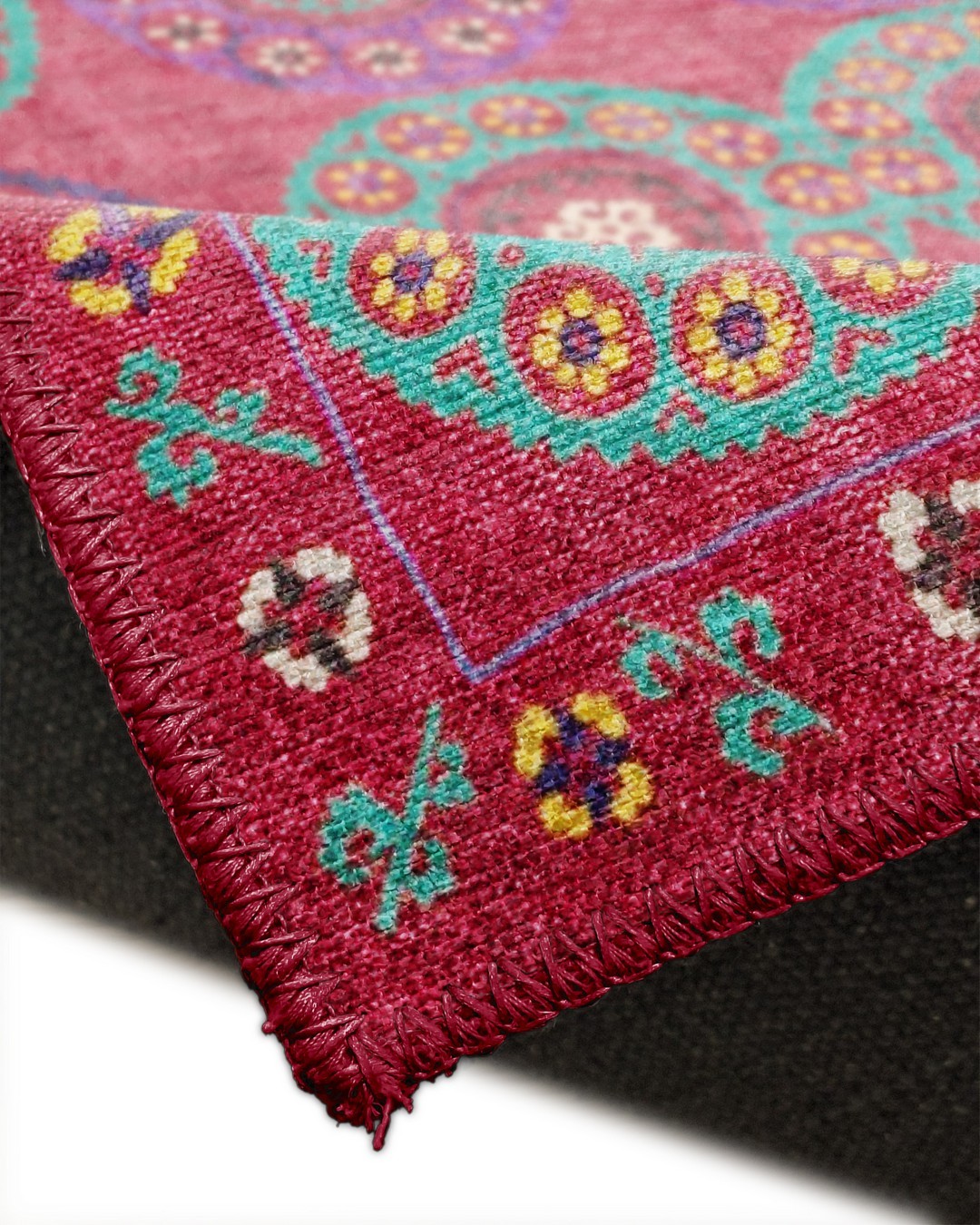 Montis Halı Vivere 35007 Fuşya Dokuma Taban Etnik Kilim Halı