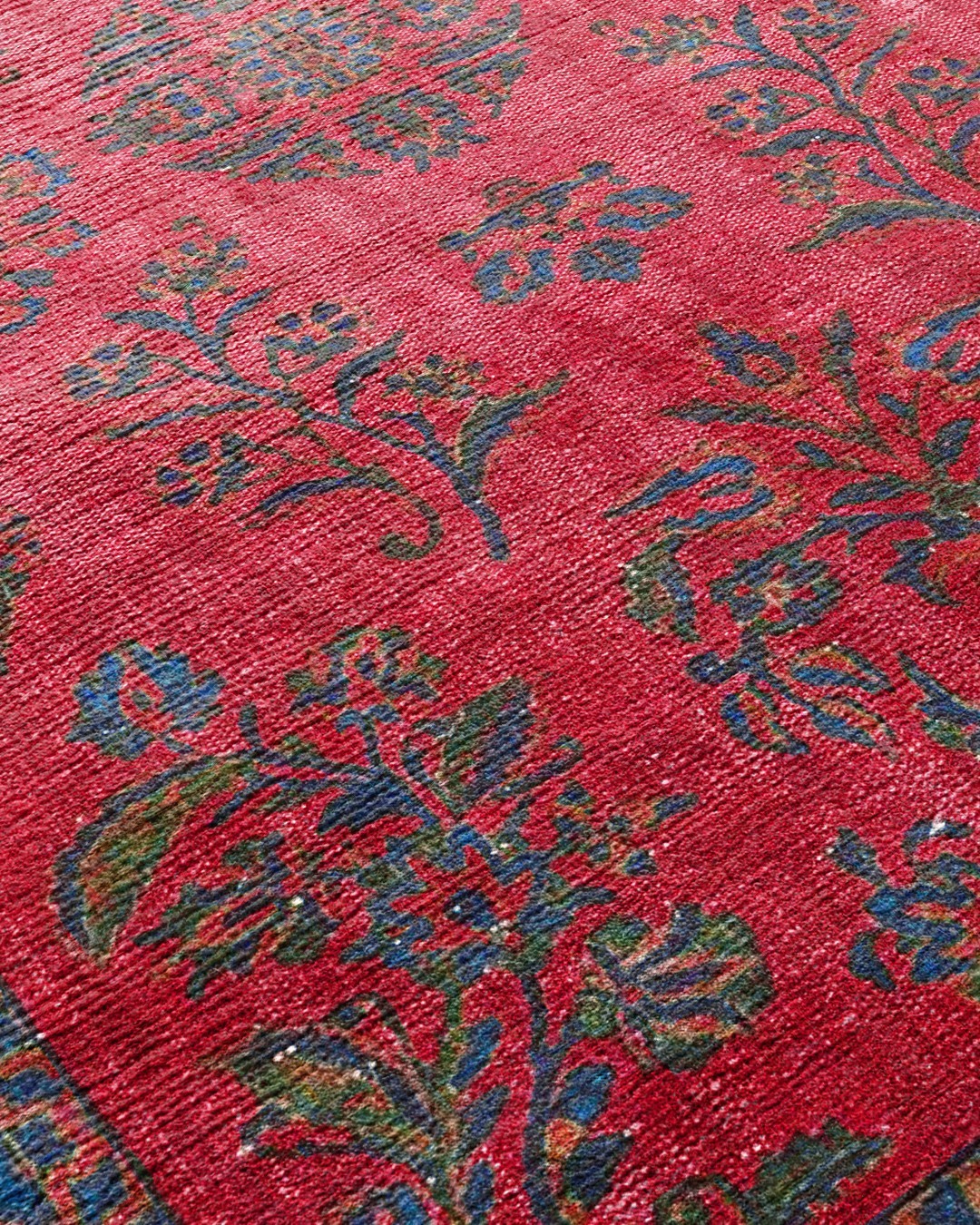 Montis Halı Hedera 19006 Mavi Bordo Dokuma Taban Eskitme Halı