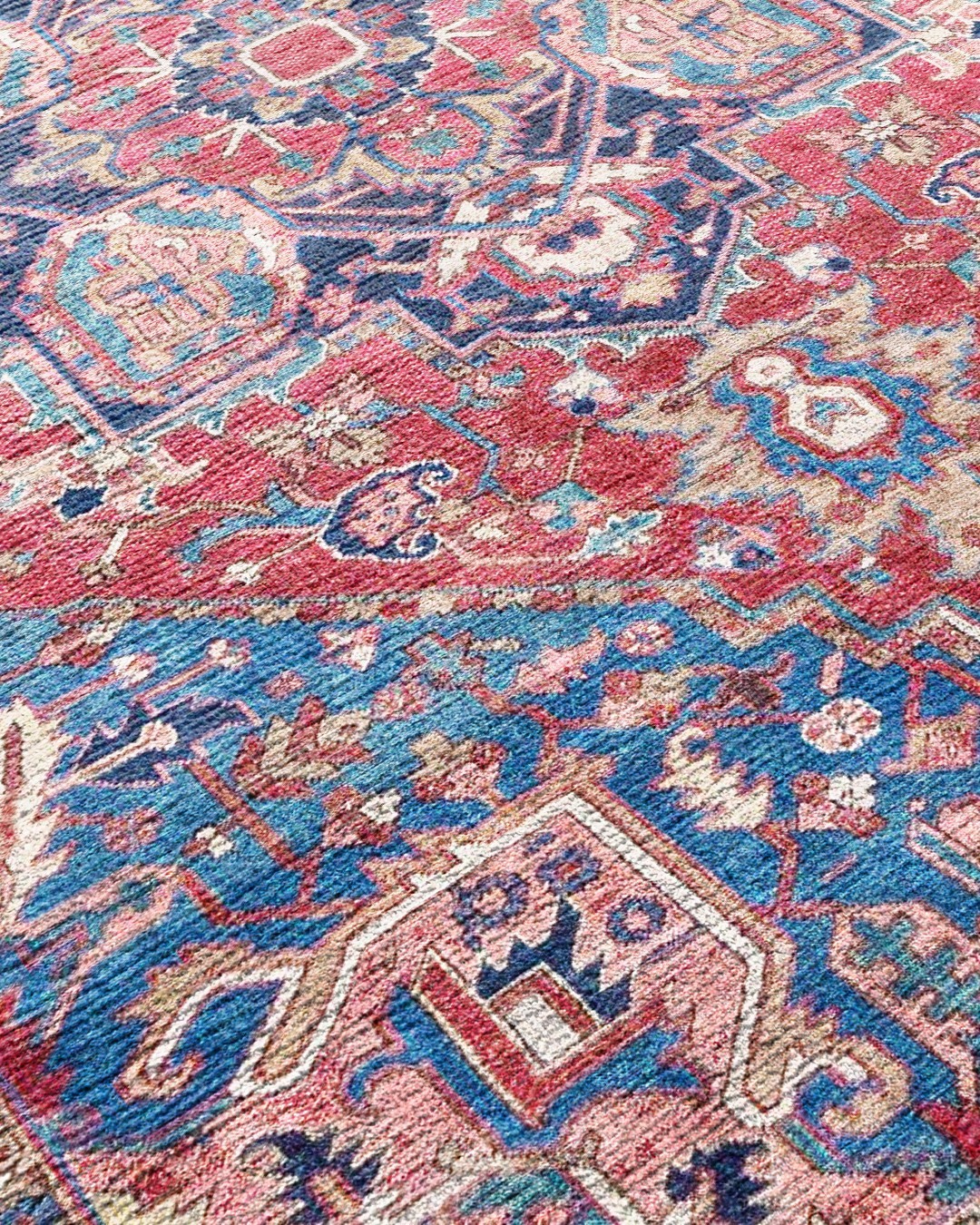 Montis Halı Loci 53003 Mavi Pembe Dokuma Taban Eskitme Halı