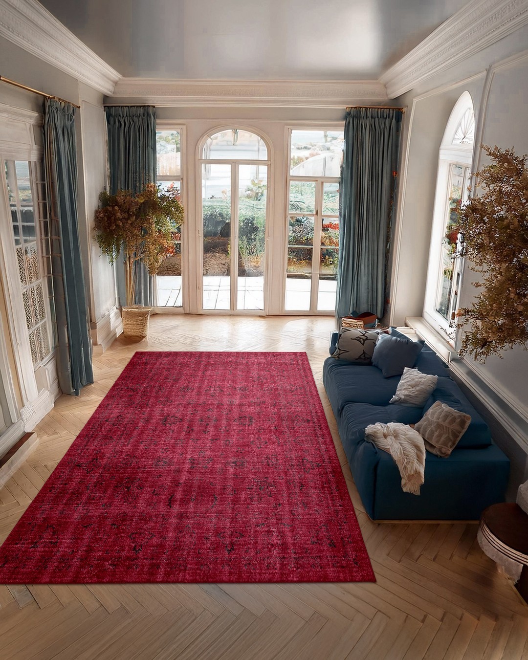 Montis Halı Ventus 47062 Bordo Dokuma Taban Eskitme Halı