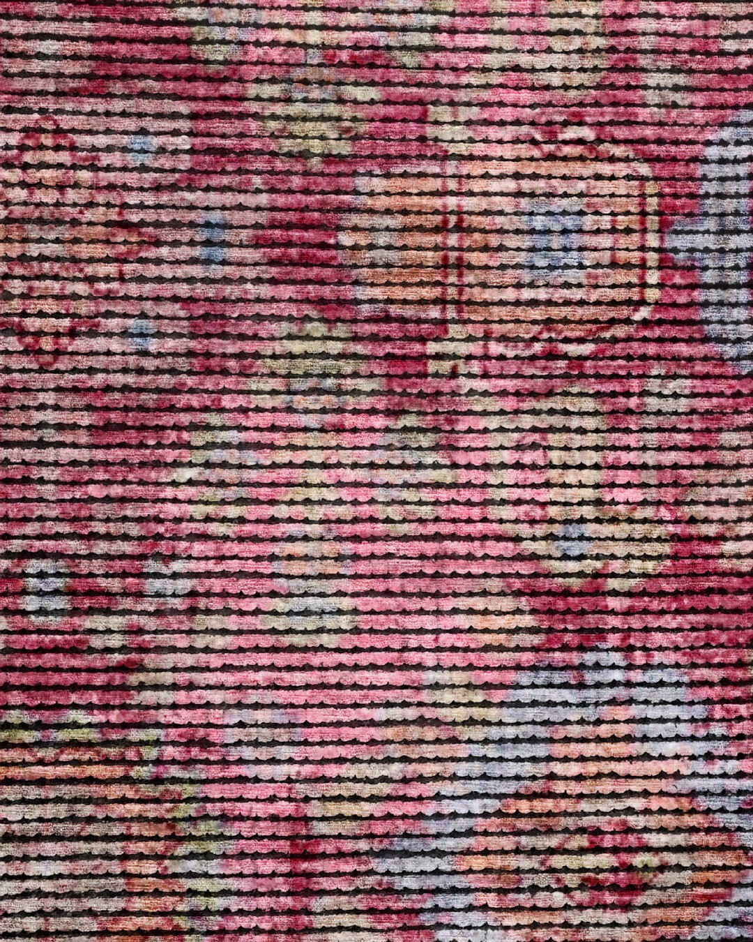 Montis Halı İmbrem 555005 Loop Dokuma Yumuşak Şönil Pembe Vintage Halı