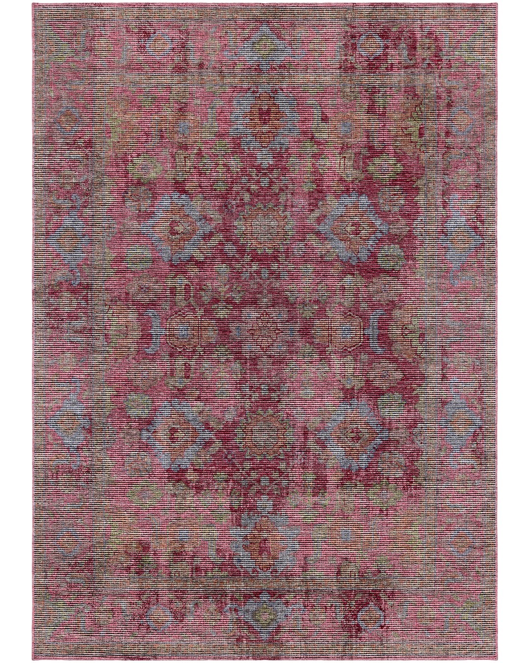 Montis Halı İmbrem 555005 Loop Dokuma Yumuşak Şönil Pembe Vintage Halı