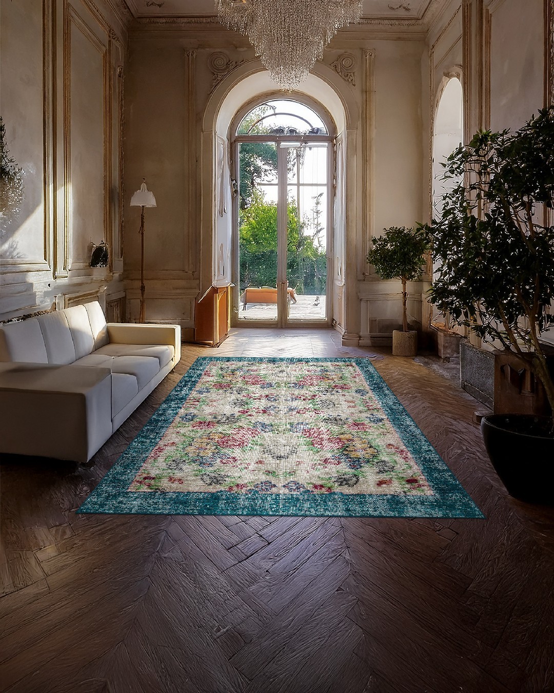Montis Halı Delocis 26014 Mavi Dokuma Taban Vintage Halı