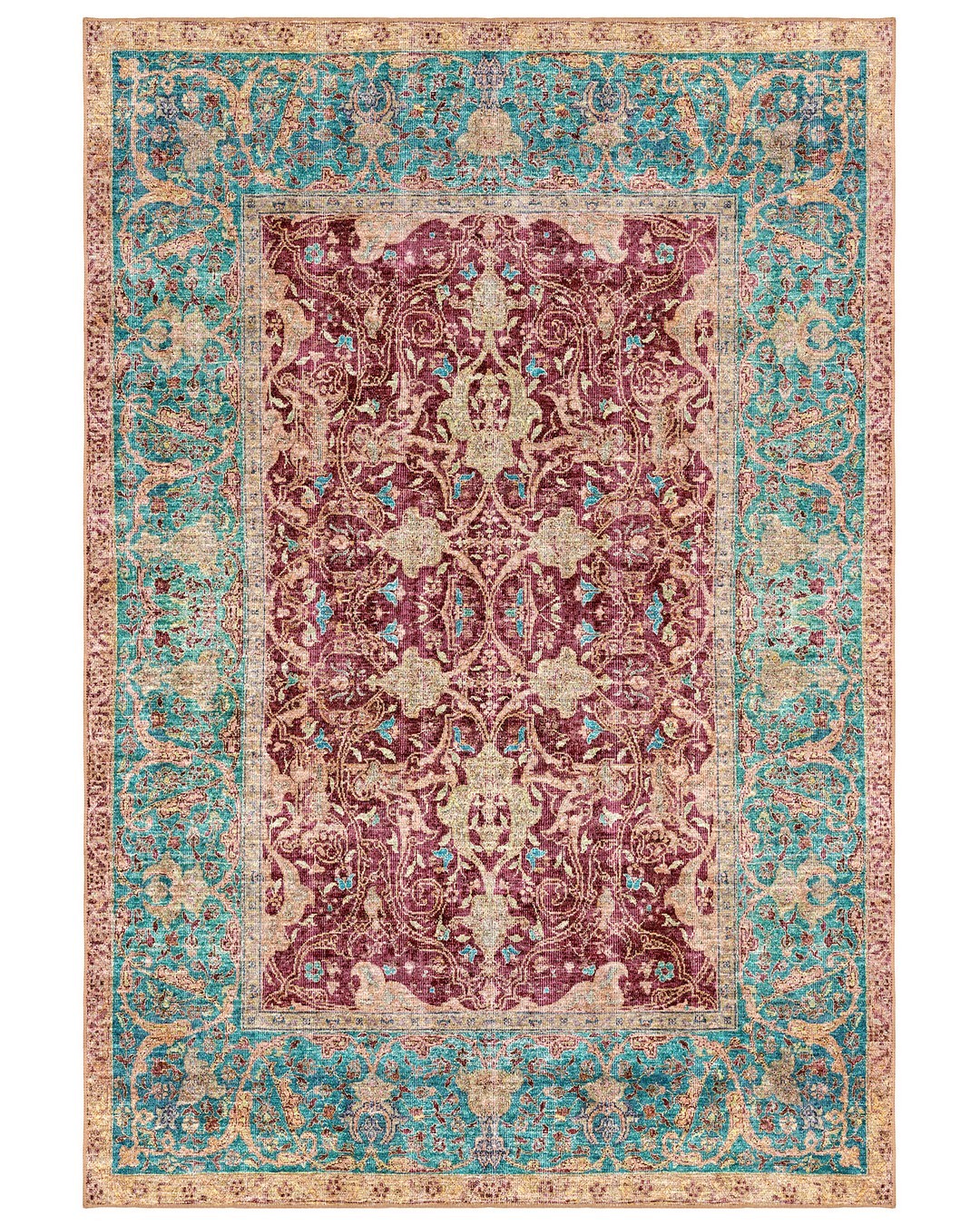Montis Halı Delocis 26023 Bordo Dokuma Taban Vintage Halı