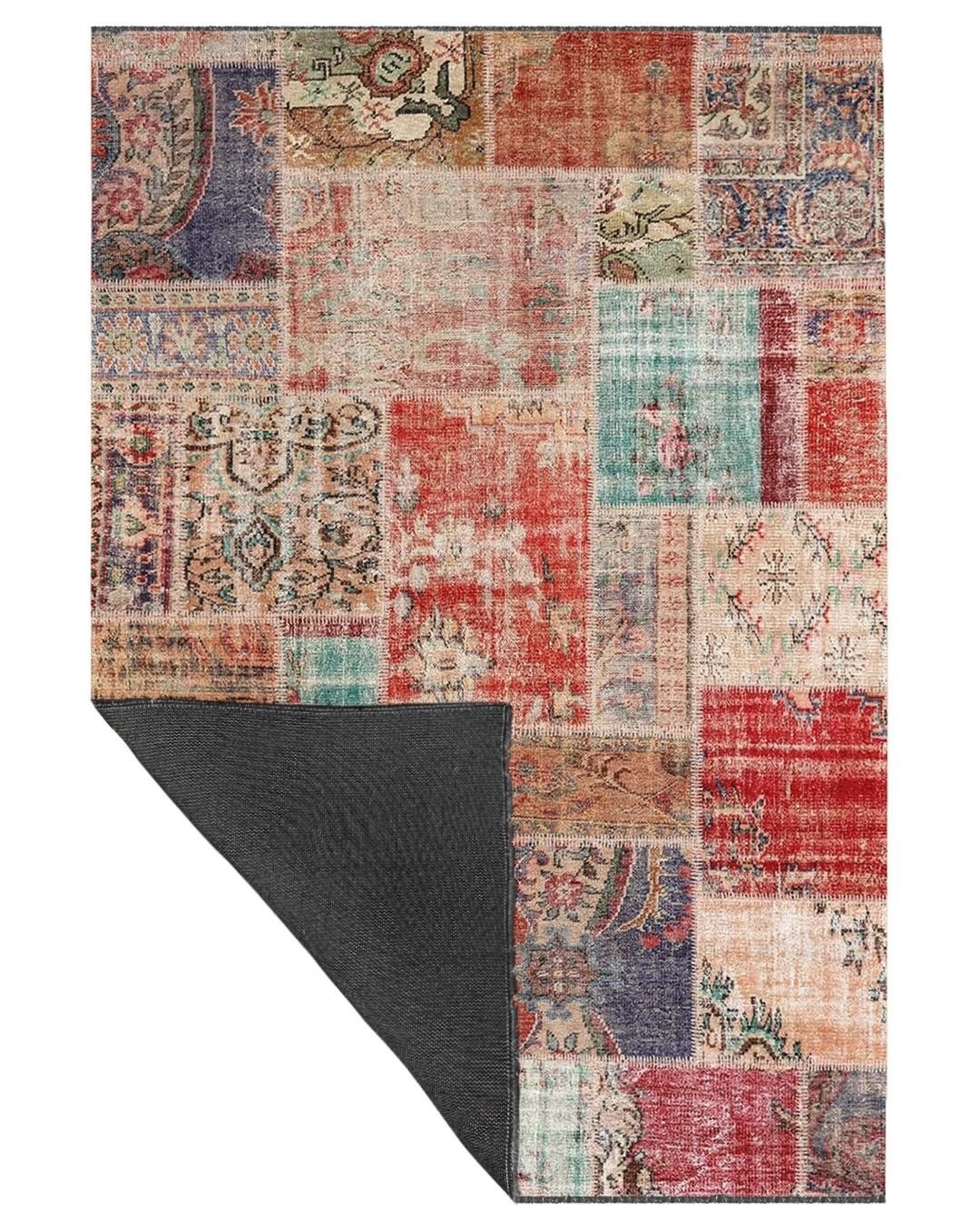 Montis Halı Mensis 27014 Krem Makine Dokuması Renkli Şönil Patchwork Halı