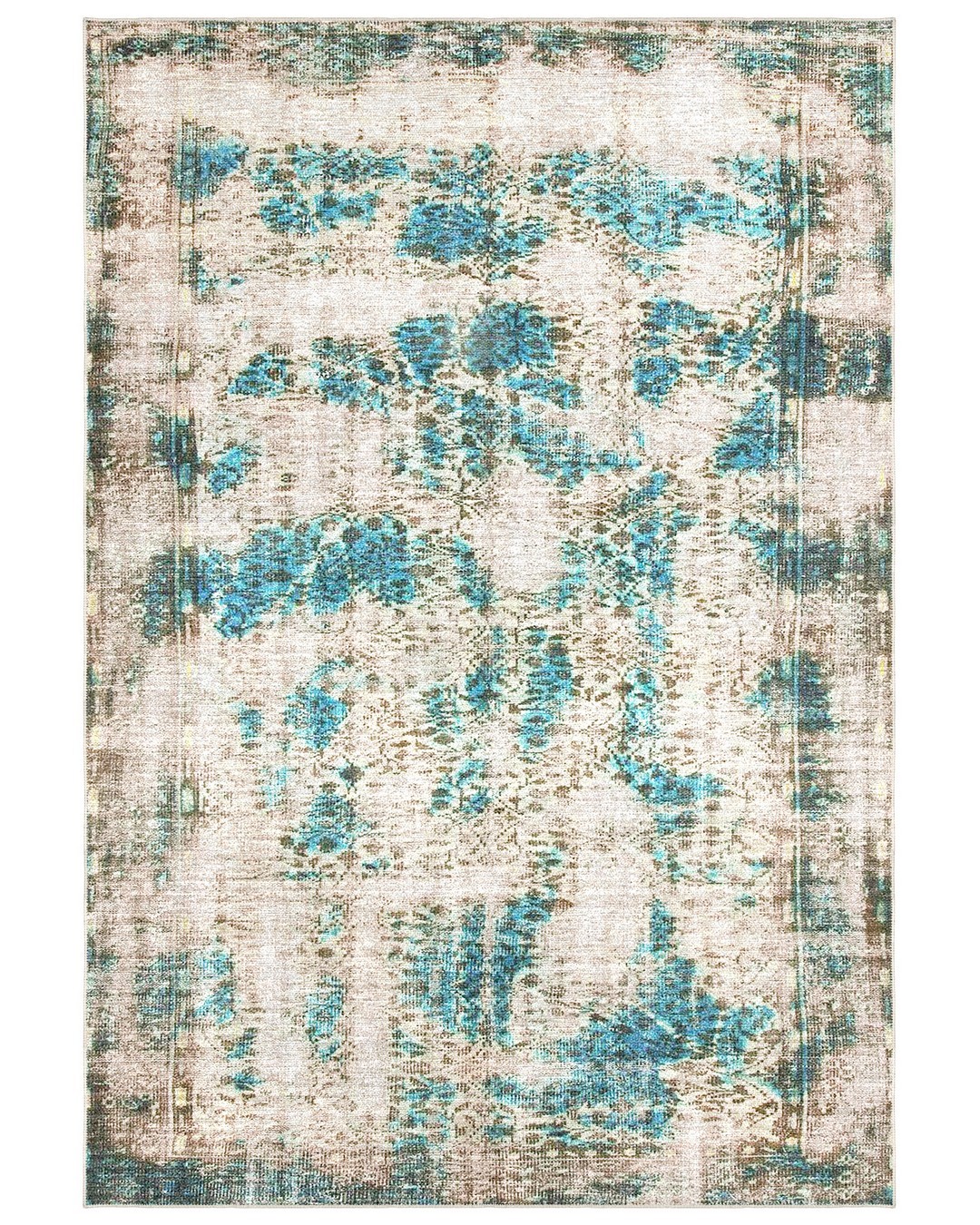 Montis Halı Hedera 19020 Krem Mavi Dokuma Taban Eskitme Halı