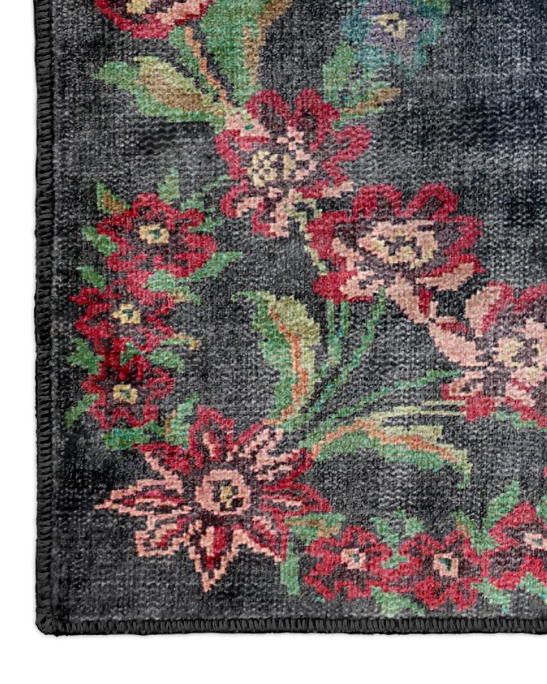 Montis Halı Varia 809006 Lacivert Parlak Yumuşak Dokuma Taban Renkli Retro Karabağ Halı