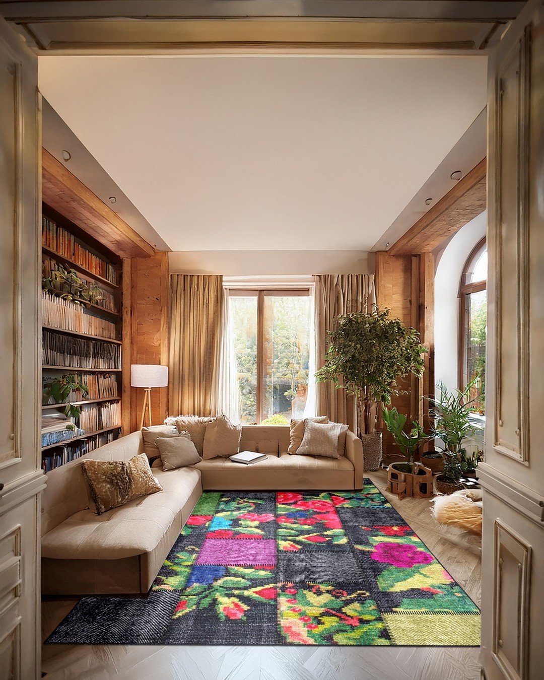 Montis Halı Mensis 27029 Siyah Dokuma Taban Patchwork Halı