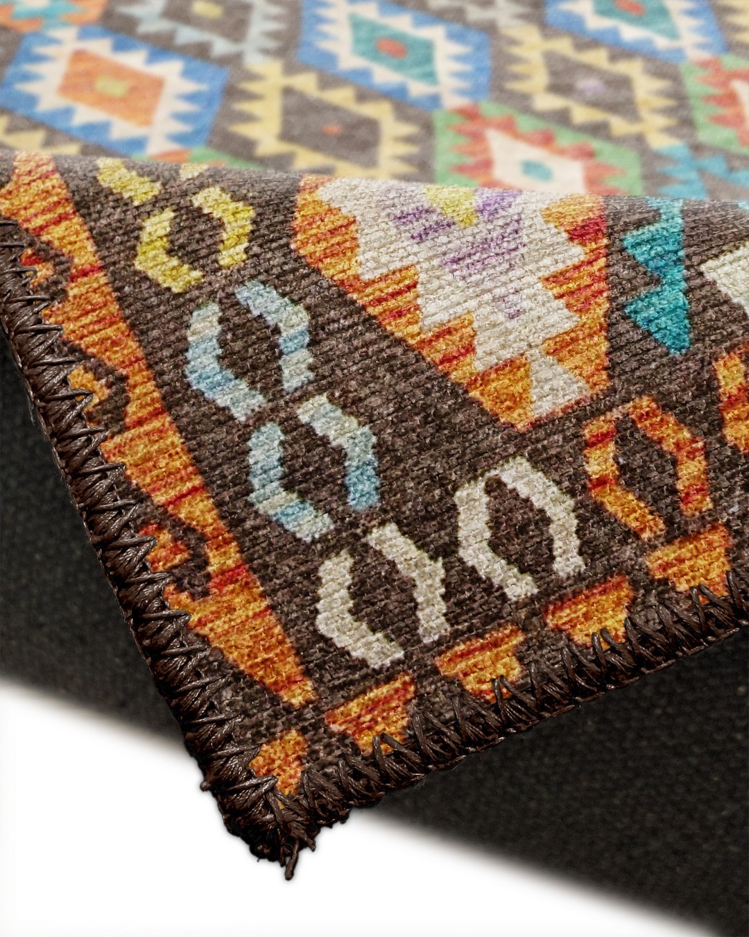 Montis Halı Vivere 35014 Kahverengi Dokuma Taban Etnik Kilim Halı