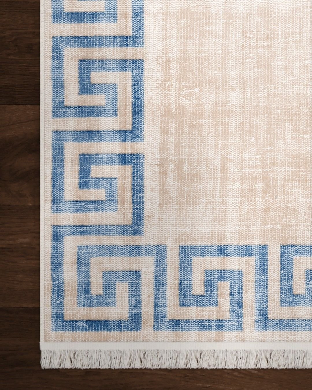 Montis Halı Filum 960019 Krem Mavi Parlak Yumuşak Dokuma Taban Renkli Modern Halı