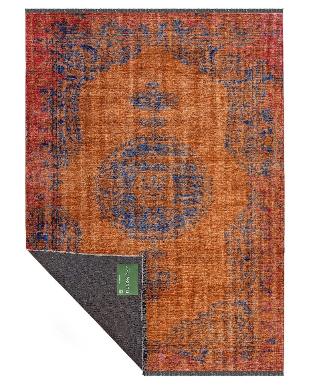 Montis Halı Hedera 19016 Turuncu Şönil Dokuma Renkli Eskitme Makine Halısı