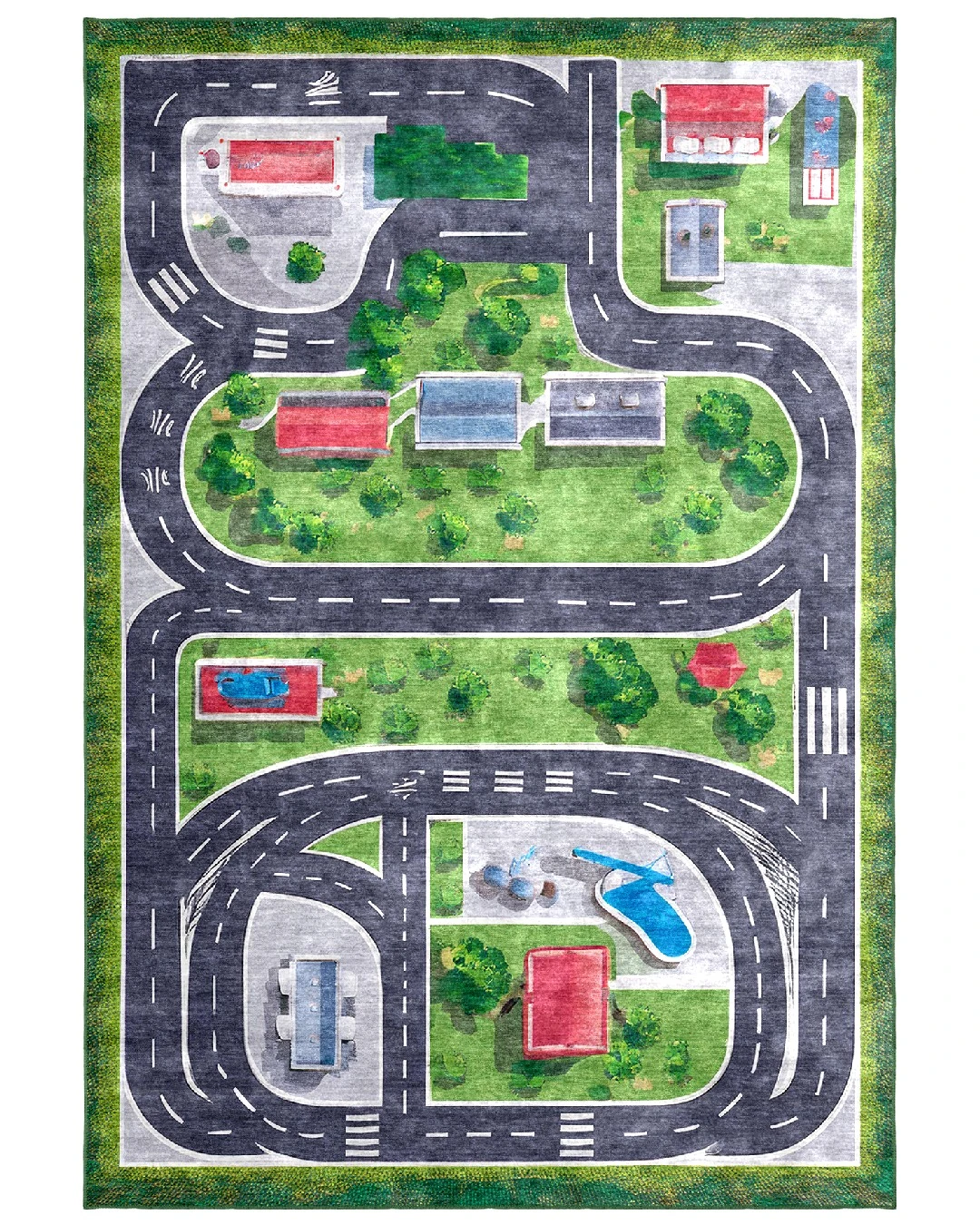 Montis Halı Pueri 101009 Multi Parlak Yumuşak Dokuma Taban Araba Yollu Çocuk Odası Halısı - NKE4079