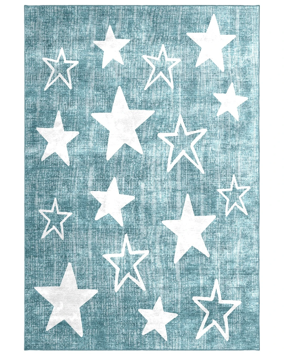Montis Halı Pueri 101001 Mavi Parlak Yumuşak Dokuma Taban Yıldızlı Çocuk Odası Halısı - NKE4071