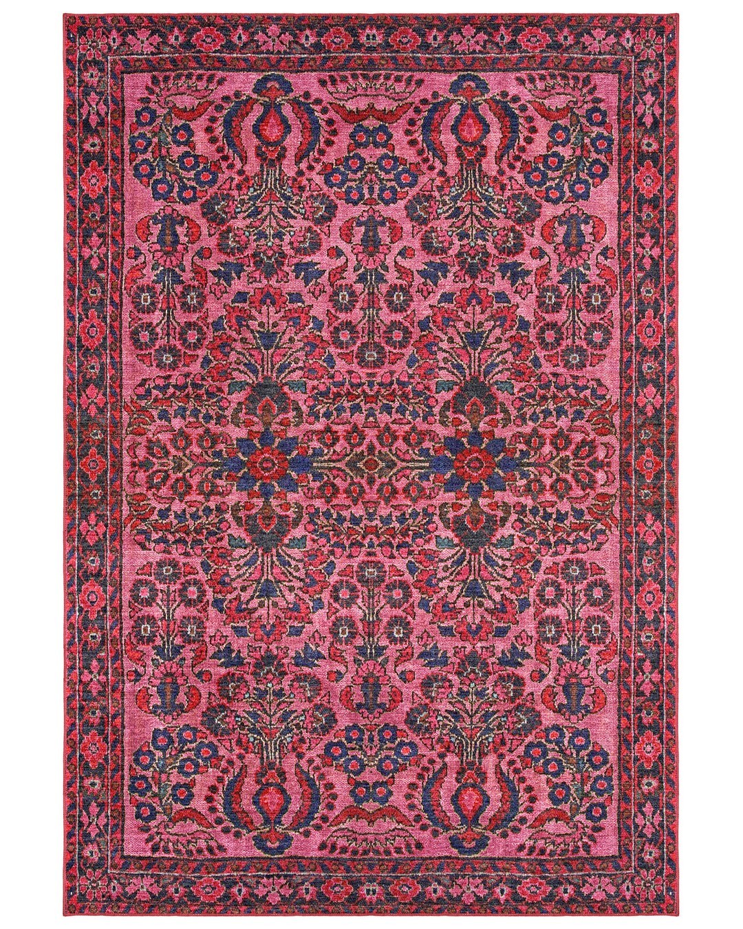 Montis Halı Loci 53007 Pembe Dokuma Taban Eskitme Halı